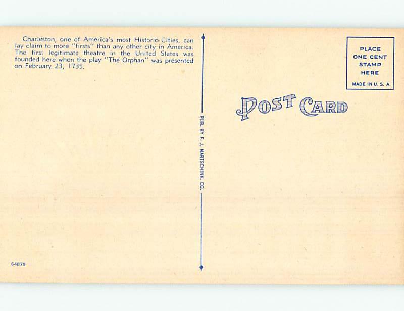Unused Linen CHURCH SCENE Charleston South Carolina SC p4599