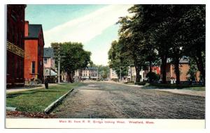 Early 1900s Main St from Railroad Bridge, H.B. Smith Co. Westfield, MA Postcard