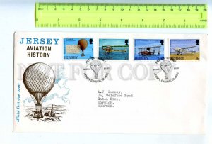 255831 JERSEY 1973 year AVIATION HISTORY planes Balloon FDC