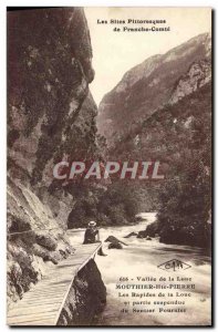 Old Postcard Mouthier Haute Pierre Les Rapides Loue and suspended part of the...