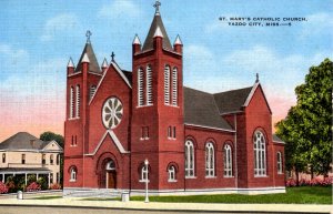 Yazoo City, Mississippi - A view of St. Mary's Catholic Church - c1940