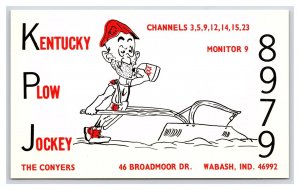 Postcard QSL CB Ham Radio Amateur Card From Wabash IND. KPJ8979