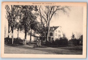 Wickford Rhode Island Postcard Beachwood Inn Building Exterior Trees 1940 Linen