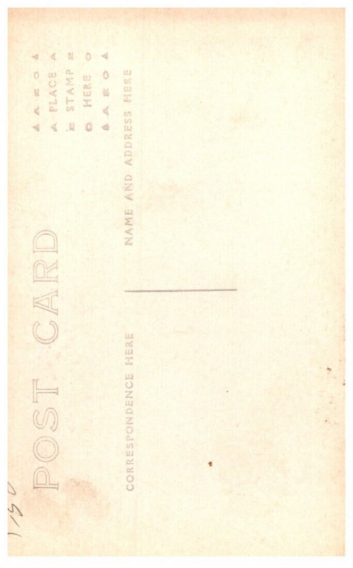 Soldier standing in Church  RPPC