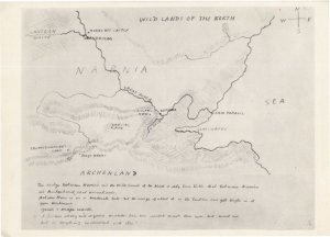 CS Lewis Map Of Narnia New Zealand Vintage Postcard