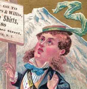 1880 Pocket Calendar Walters & Willis Men's Fine Goods Mountain Man Hiking F170