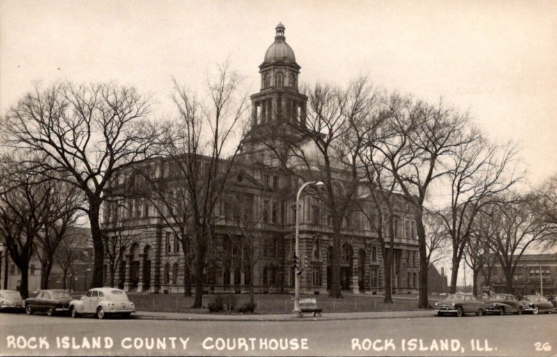 Illinois Rock Island County Court House Real Photo