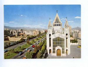 192870 IRAN TEHRAN Church old photo RPPC w stamps 1974 Pahlewi