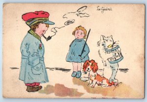 1910 WWI Orphanage Soldier Mail General Pipe Smoke Antique Posted Postcard