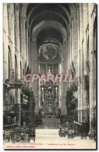 Toulouse Old Postcard Interior of & # 39eglise Saint Sernin