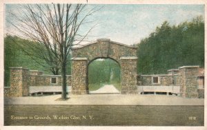 Vintage Postcard Entrance To Grounds Roadway Pathway Watkins Glen New York NY