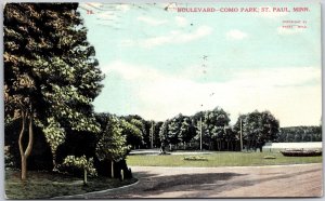 1913 Boulevard Como Park Saint Paul Minnesota MN Grounds Trees Posted Postcard