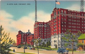 Cincinnati Ohio 1940s Postcard Hotel Alms
