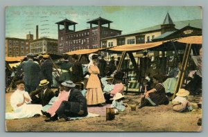 ATLANTIC CITY NJ JOLLY PARTY ANTIQUE POSTCARD POST CARD STORE ADVERTISING