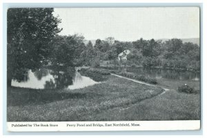 c1910 Perry Pond and Bridge East Northfield Massachusetts Antique Postcard
