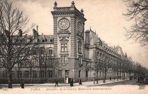 Vintage Postcard Ministre De La Guerre Boulevard Saint Germain Paris France