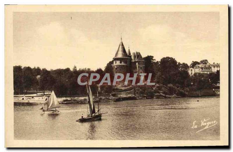 Old Postcard Pornic The castle and harbor & # 39entree