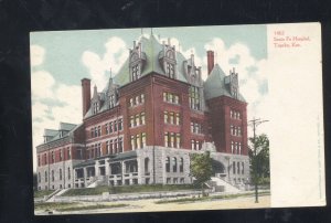 TOPEKA KANSAS SANTA FE HOSPITAL BUILDING VINTAGE POSTCARD 1906