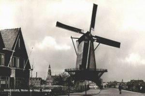 Netherlands Maassluis Molen de Hoop Zuiddijk Windmill Vintage RPPC 03.78