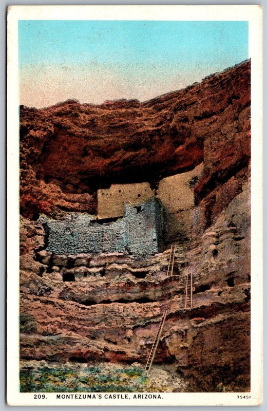 Vtg Prescott Arizona AZ Montezuma's Castle Cliff Dwellers 1920s View Postcard