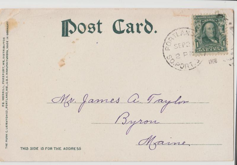 CASCO BAY ME 1906 CLEAVES COVE CHEBEAGUE ISLAND early Postcard