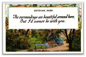 Generic Landscape Greetings From Estevan Saskatchewan Canada UNP Postcard O16