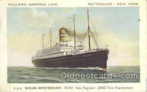 TSS Nieuw Amsterdam Holland - America Line, Steamer, Steam Boat, Ship Unused 