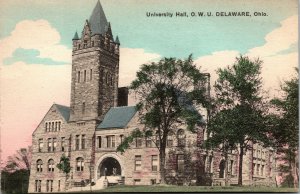 Vtg 1910s Ohio Wesleyan University Hall Delaware Ohio OH Postcard