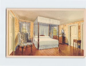 Postcard General Washington's Bed Chamber Mount Vernon Virginia USA