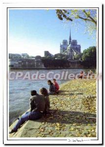 Modern Postcard Paris Notre Dame Atout Coeur Feet In the water