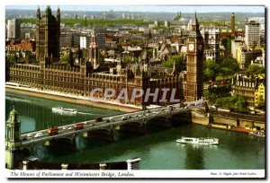 Modern Postcard The House of Parliament and Westminster Bridge London
