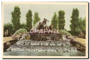 Old Postcard The fountain of Copenhagen Gefiou