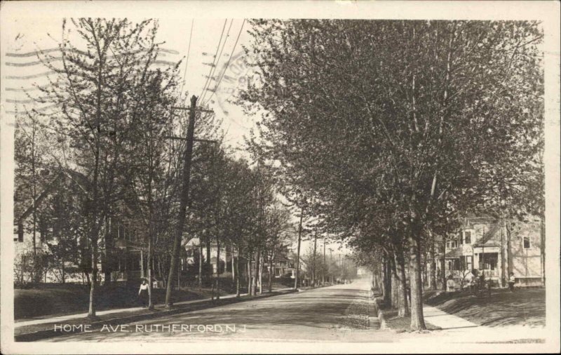 Rutherford NJ Home Ave c1910 Real Photo Postcard