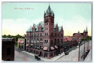 c1910 City Hall Elgin Illinois IL Antique Unposted SH & Knox Co. Postcard