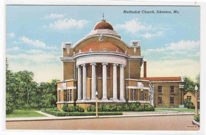 Methodist Church Sikeston Missouri linen postcard