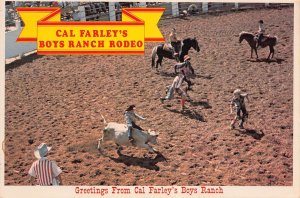 AMARILLO TEXAS TX~CAL FARLEY'S BOYS RANCH RODEO POSTCARD