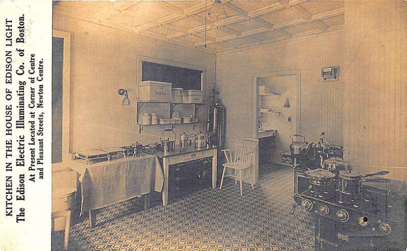 Boston MA Edison Electric Illumination House Kitchen RPPC Postcard