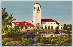 Transportation~Boise ID Union Pacific Railroad Passenger Station~Vtg Postcard