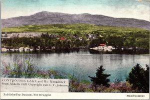 Postcard NH Jaffrey Contoocook Lake & Mt. Monadnock Hand Colored ~1910 S90