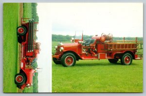 Fire Truck Engine - Fireman Postcard - Long Island - New York - 1922 Mack Truck