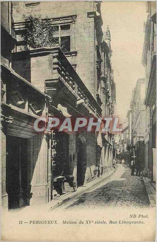 Old Postcard Perigeux House Rue Limogeanne