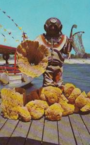Florida Tarpon Springs Sponge Diver With Sponges 1968