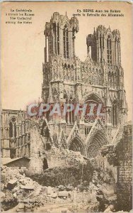 Old Postcard Reims in ruins after the retreat of the Germans