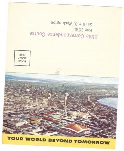 c1962 Seattle World’s Fair Bible Correspondence Course Advertisement Postcard