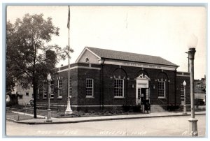 1946 USPS Post Office View Waverly Iowa IA RPPC Photo Posted Postcard 