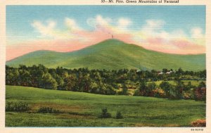 Vintage Postcard 1930s Mt. Pico Green Mountains Of Vermont Preston Co Burlington