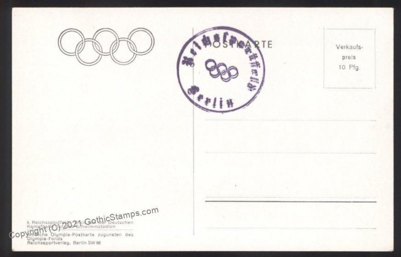 Germany 1936 Berlin Olympics Swim Stadium UNUSED G106330