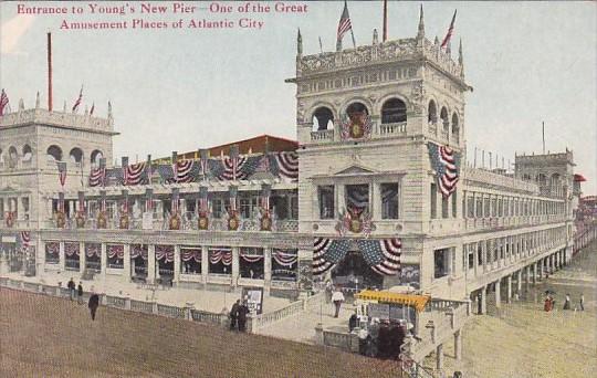 New Jersey Atlantic City Entrance To Young's New Pier