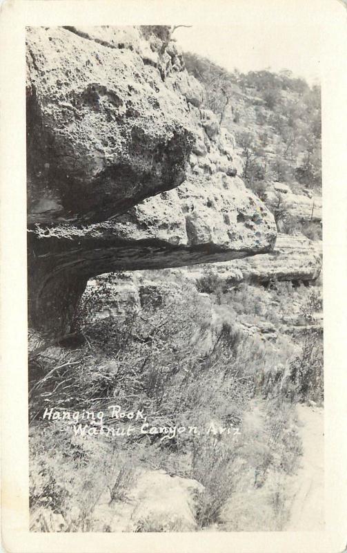 c1920 RPPC Postcard; Hanging Rock Walnut Canyon National Monument AZ Coconino Co
