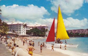 Hawaii Honolulu Catamaran At Waikiki Beach